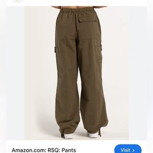 RSQ Olive military green fluffy cargo pants with zipper XXLarge